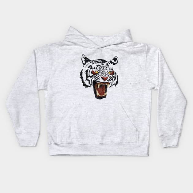 Black exotic tiger Kids Hoodie by Dugleidy Santos